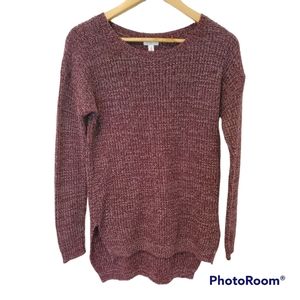 BP Nordstrom Maroon Long Crewneck Sweater size XS